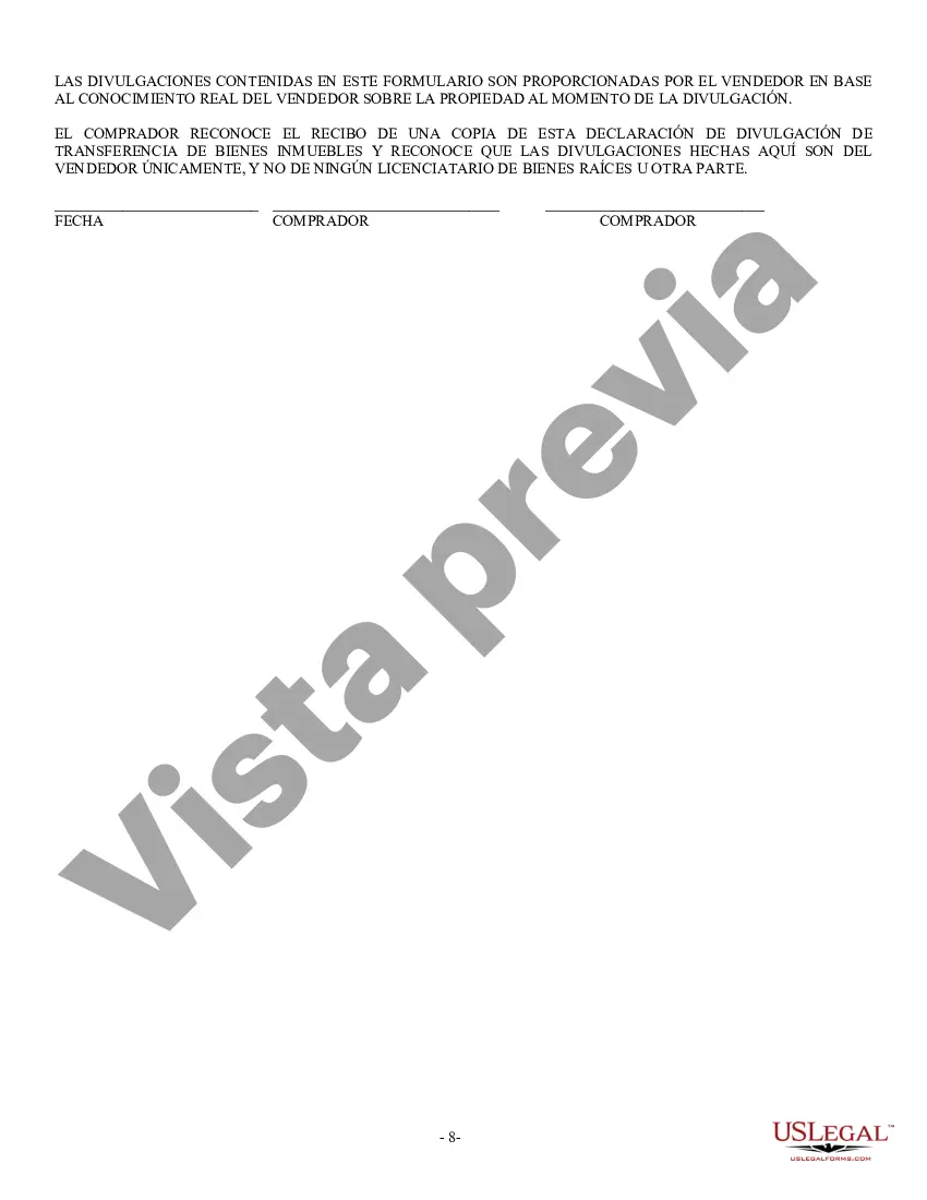 Preview Declaración de Divulgación de Ventas de Bienes Raíces Residenciales