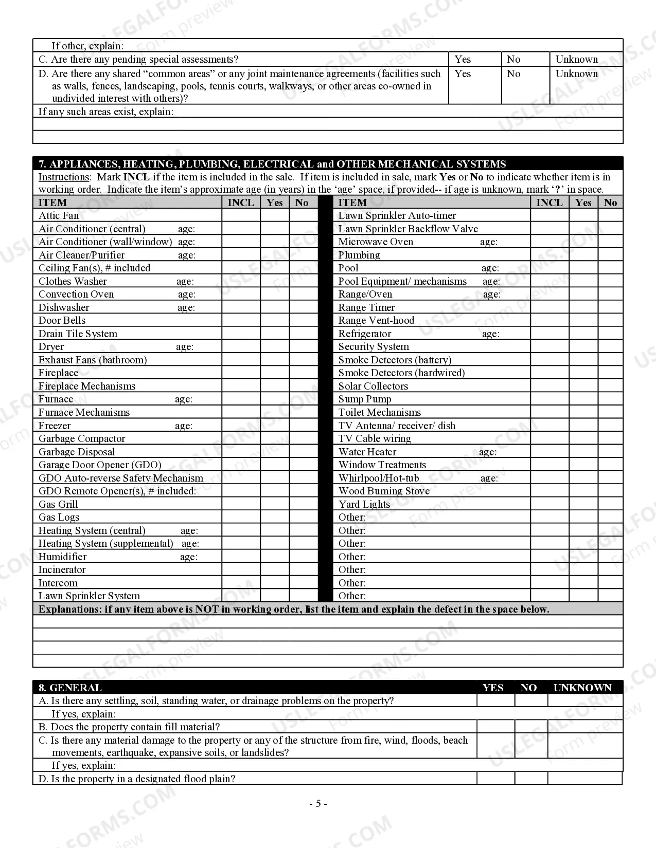 Preview Residential Real Estate Sales Disclosure Statement
