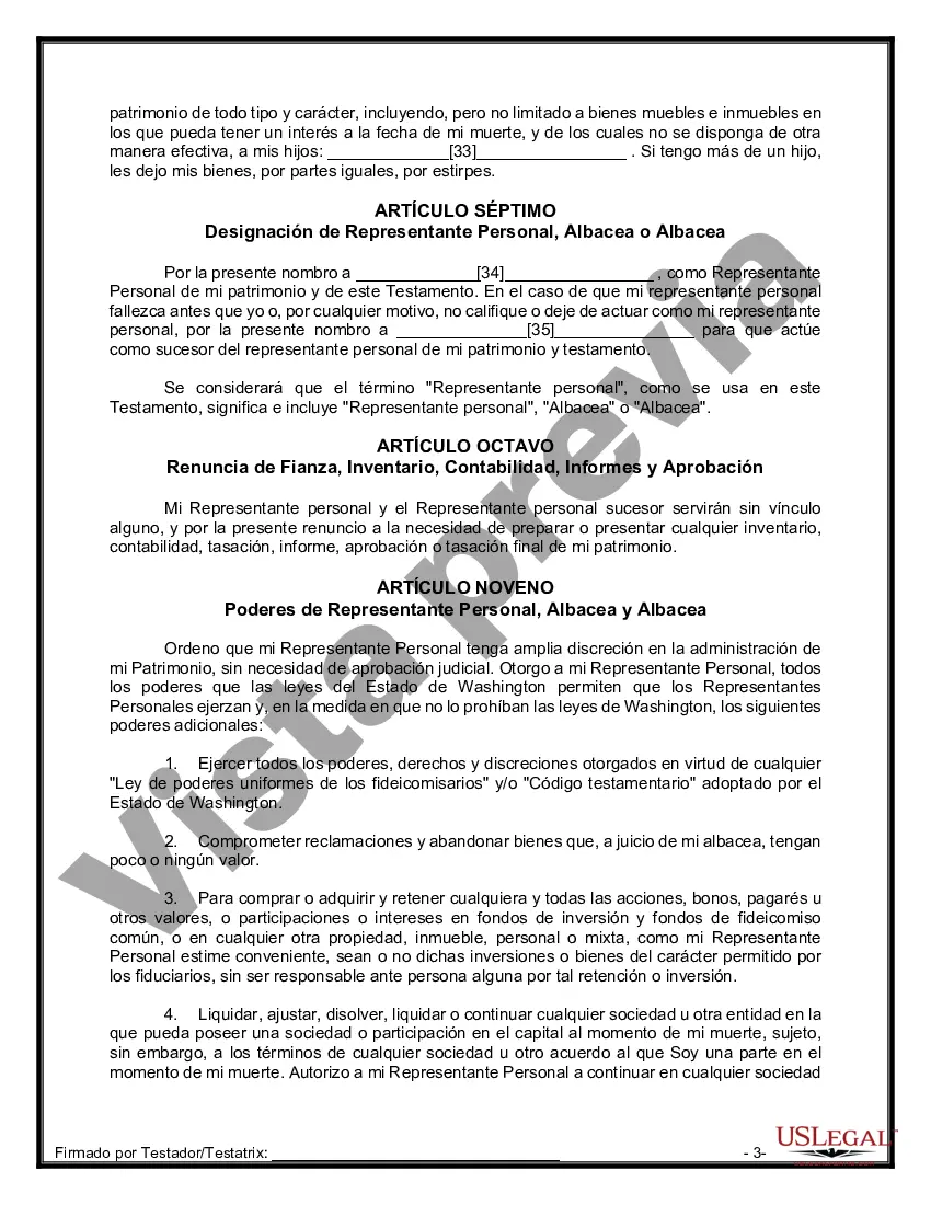 Preview Paquete de Testamentos Mutuos de Últimas Voluntades y Testamentos para Personas Solteras que conviven con Hijos Adultos