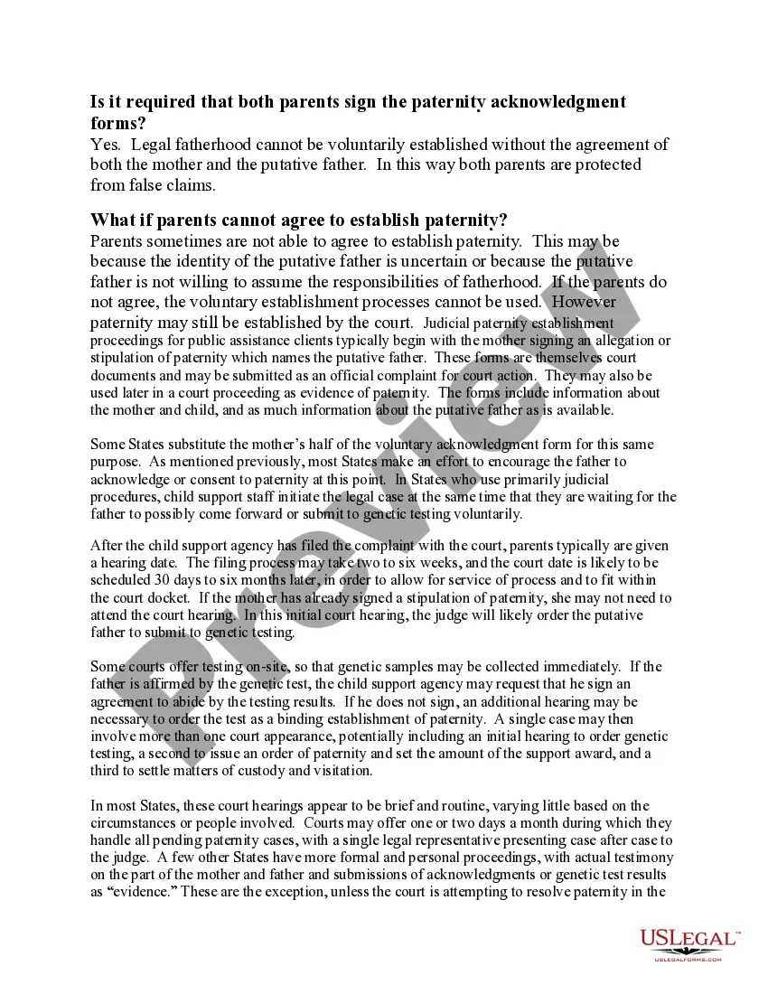 Preview Paternity Law and Procedure Handbook