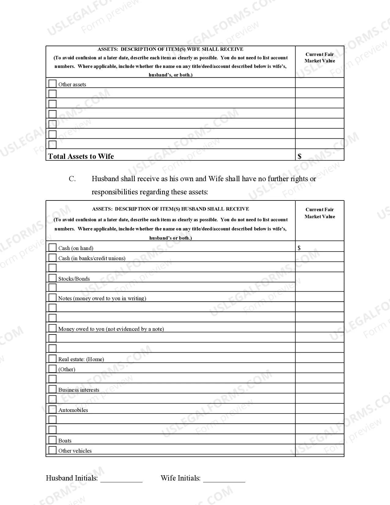 Preview Marital Domestic Separation and Property Settlement Agreement Adult Children
