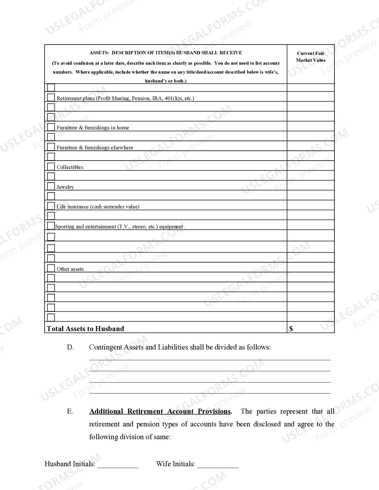 Preview Marital Domestic Separation and Property Settlement Agreement Adult Children