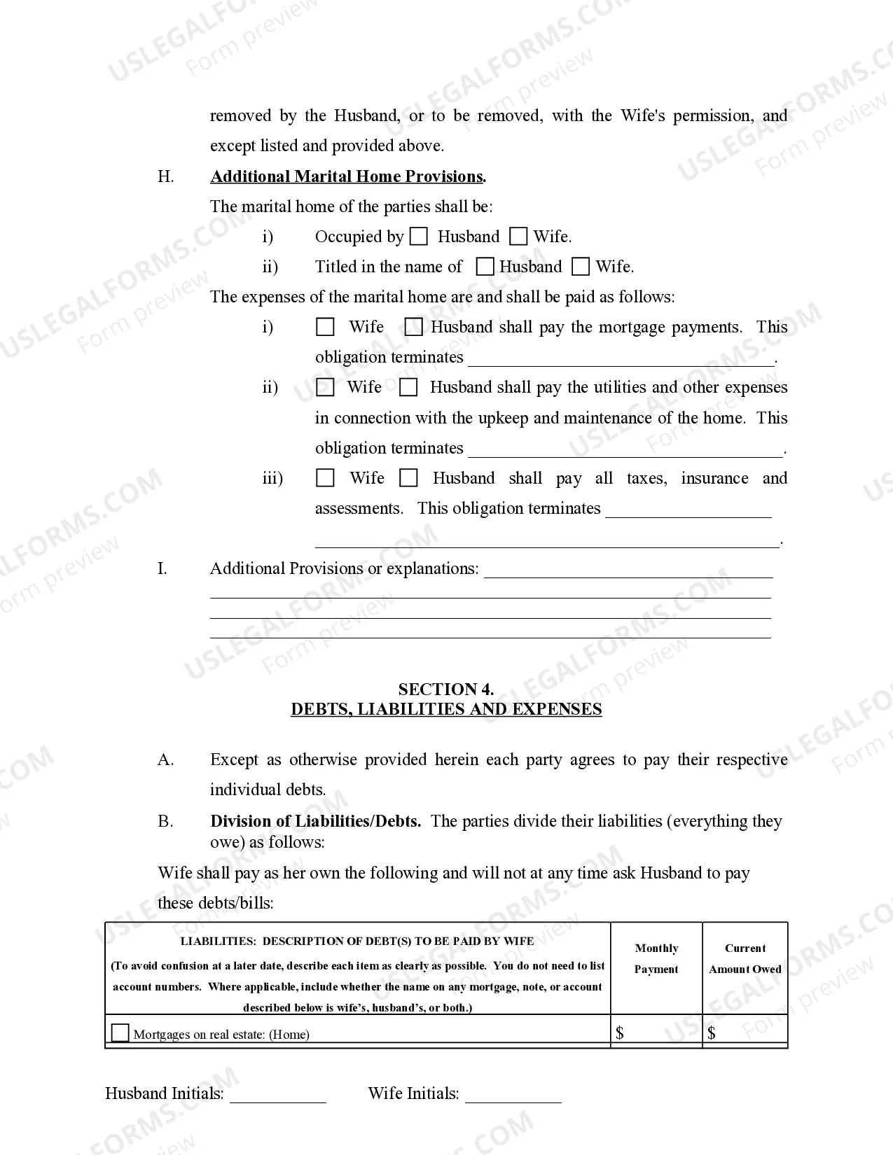 Preview Marital Domestic Separation and Property Settlement Agreement Adult Children