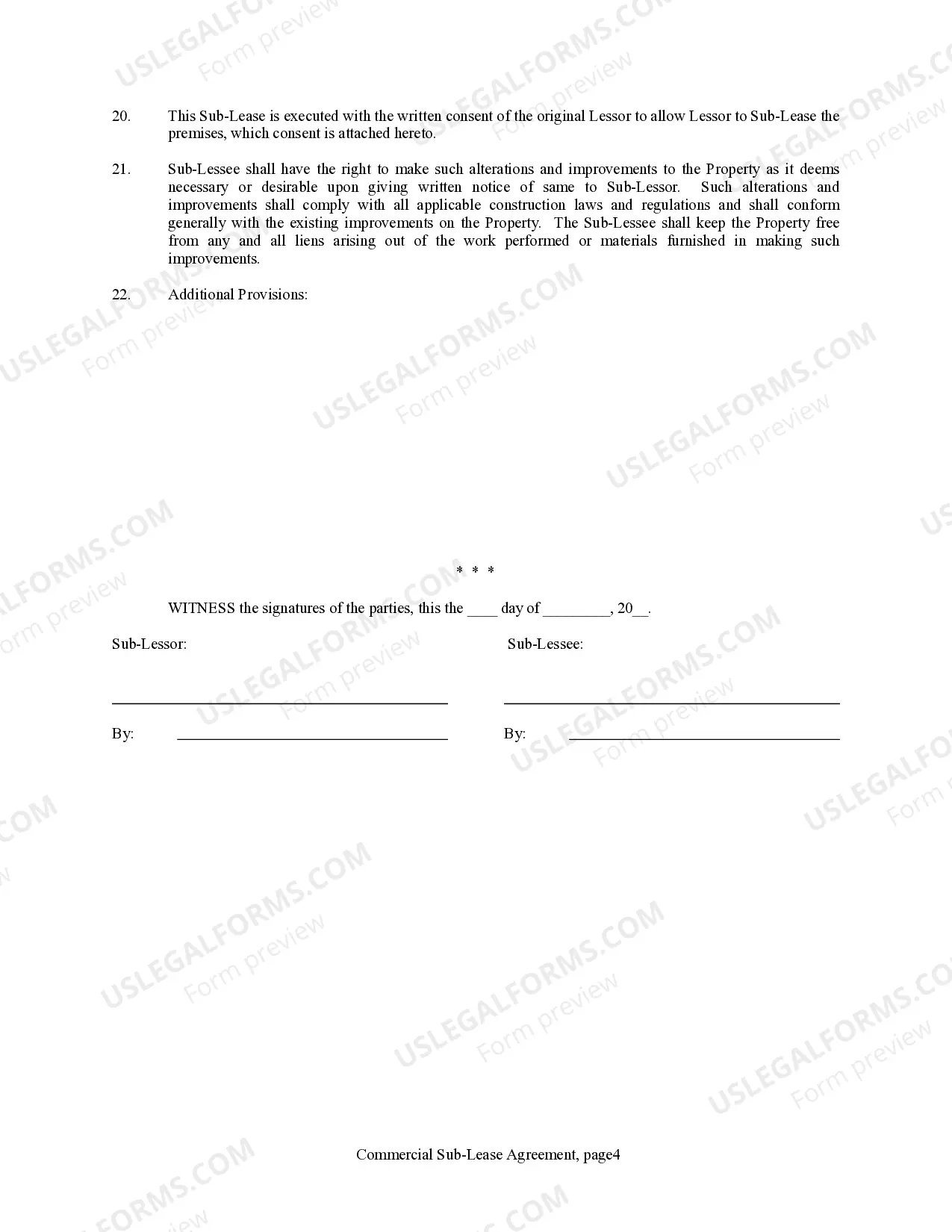 Preview Commercial Sublease