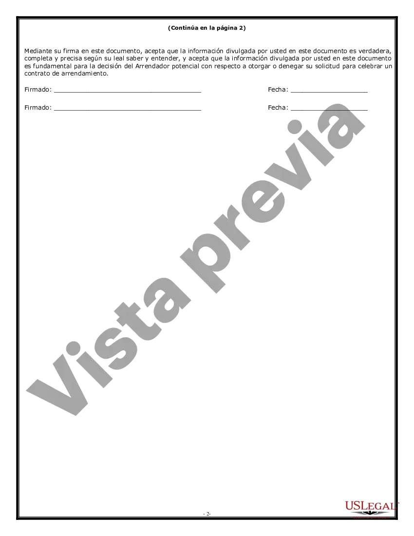 Preview Cuestionario de solicitud de arrendamiento de alquiler comercial