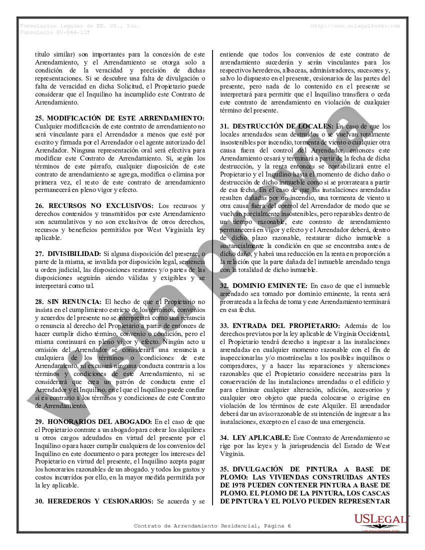 Preview Arrendamiento residencial o contrato de alquiler de mes a mes