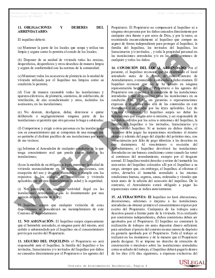 Preview Contrato de arrendamiento de alquiler residencial