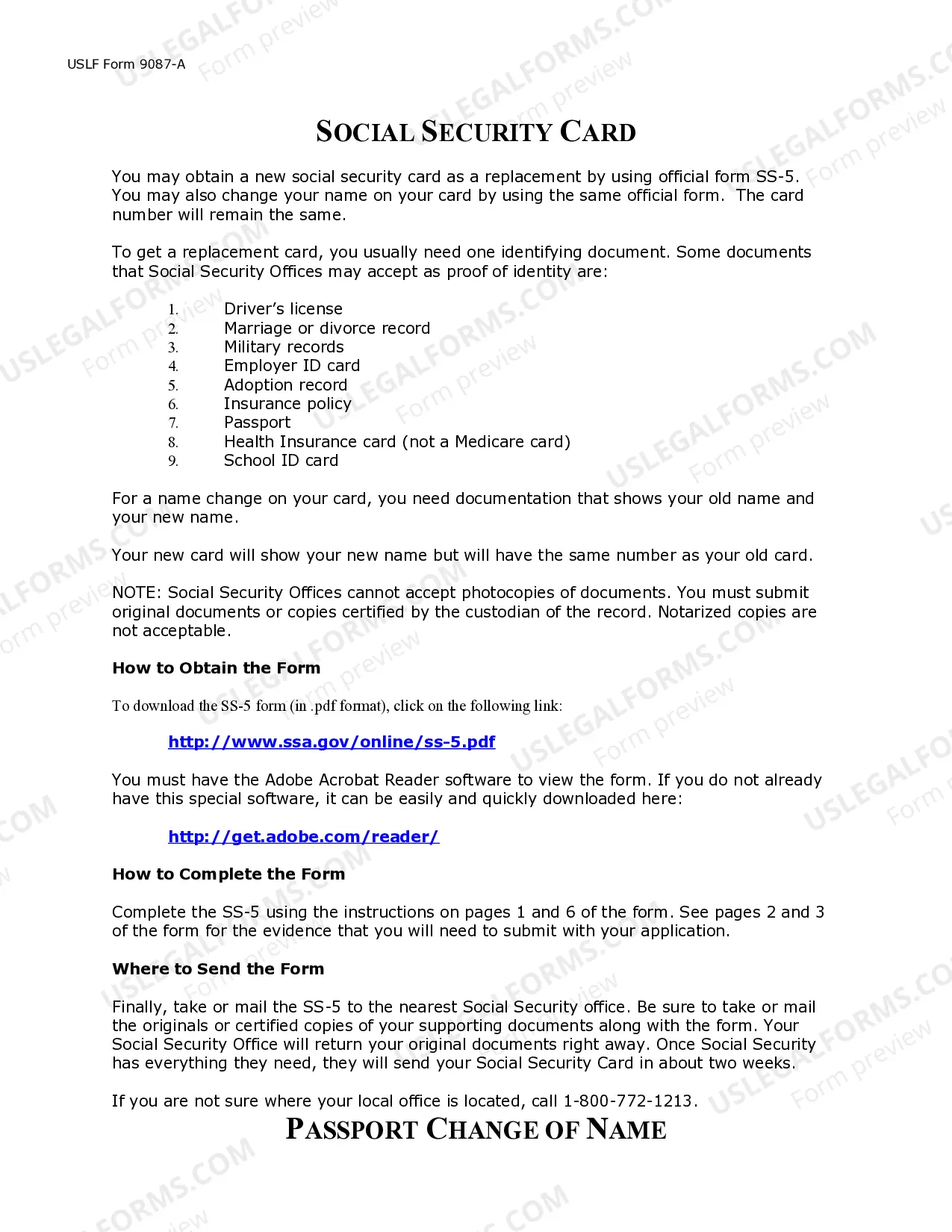 Preview Name Change Notification Package for Brides, Court Ordered Name Change, Divorced, Marriage