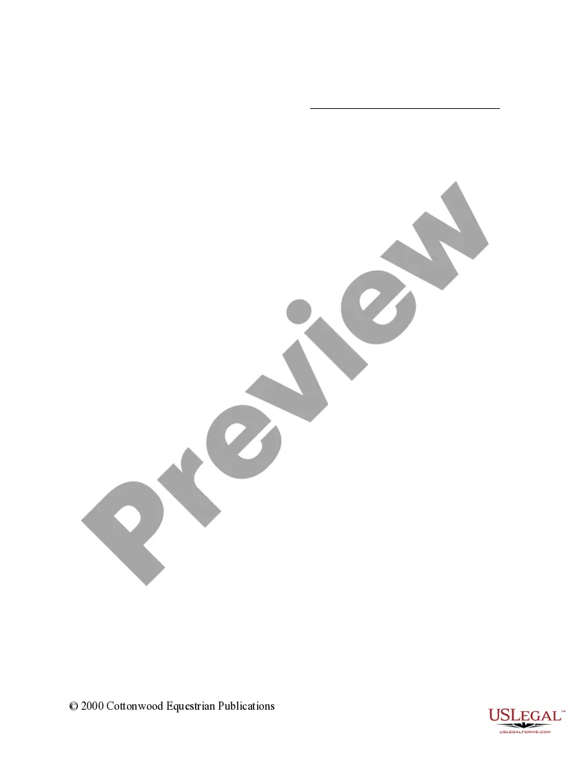 Preview West Virginia Horse Equine Forms Package