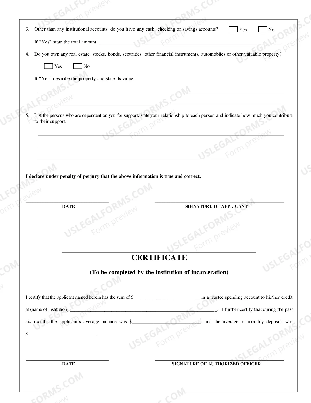 Preview Appendix B Post-Conviction Habeas Corpus form Application to Proceed In forma Pauperis and Affidavit