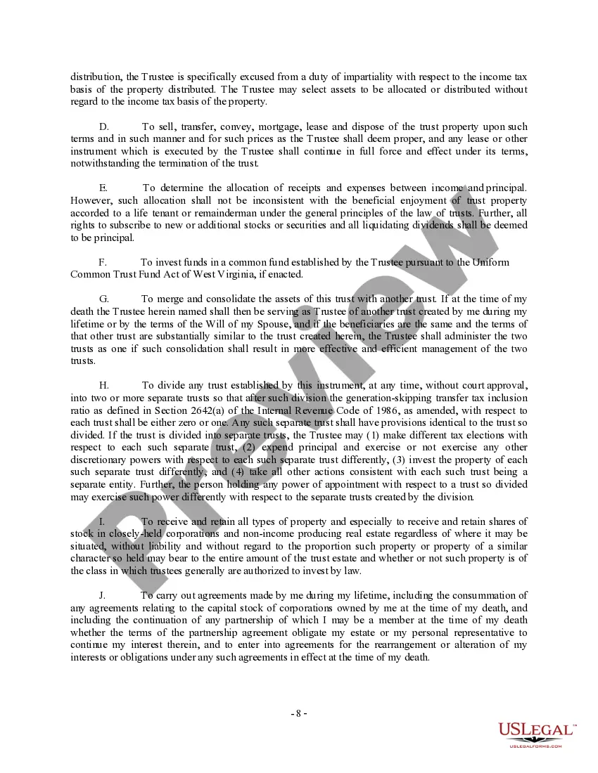 Preview Complex Will with Credit Shelter Marital Trust for Large Estates