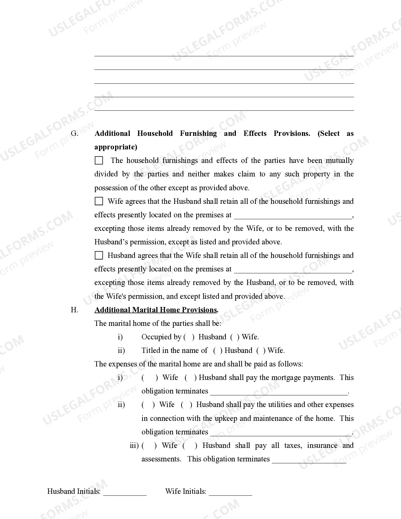 Preview Marital Domestic Separation and Property Settlement Agreement no Children parties may have Joint Property or Debts where Divorce Action Filed