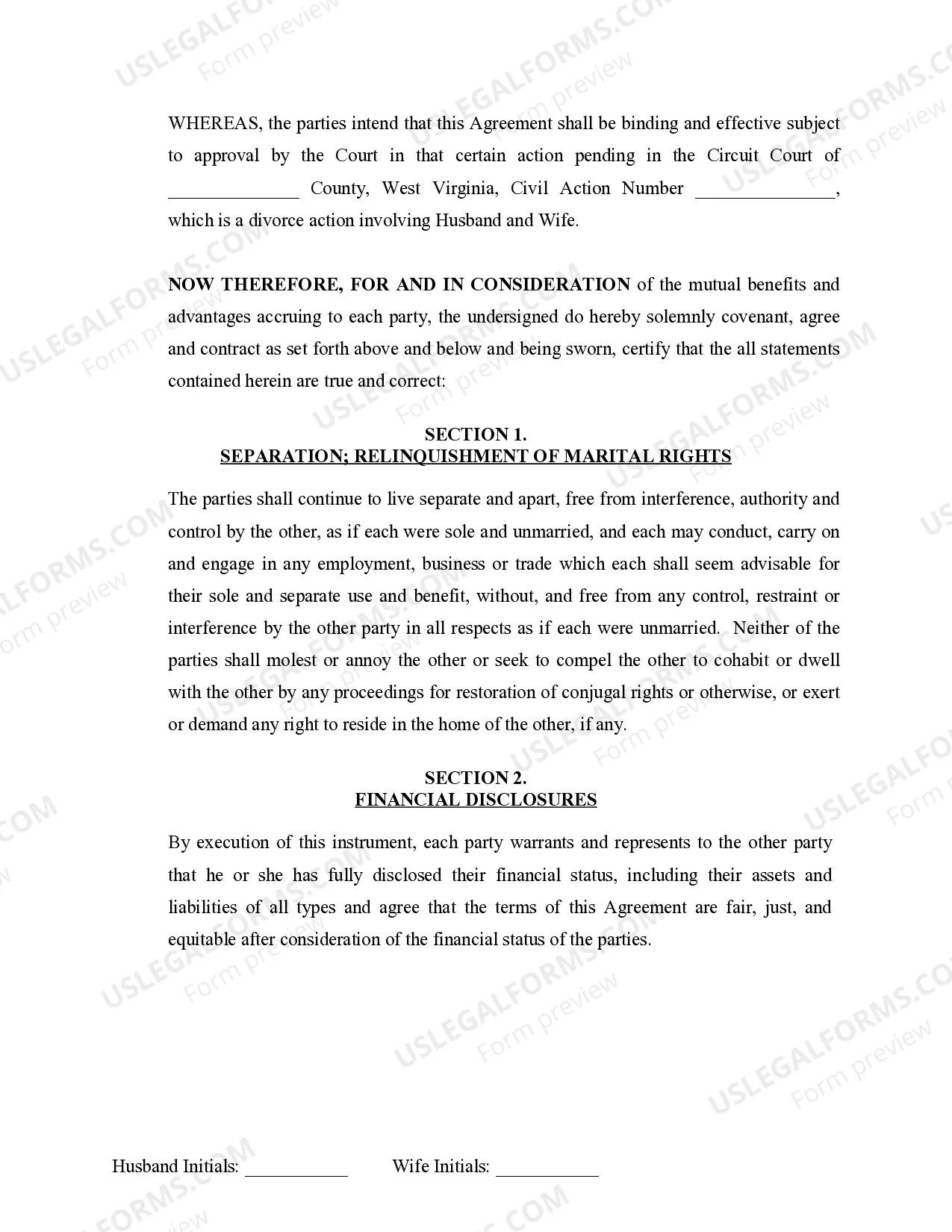 Preview Marital Domestic Separation and Property Settlement Agreement Adult Children Parties May have Joint Property or Debts where Divorce Action Filed