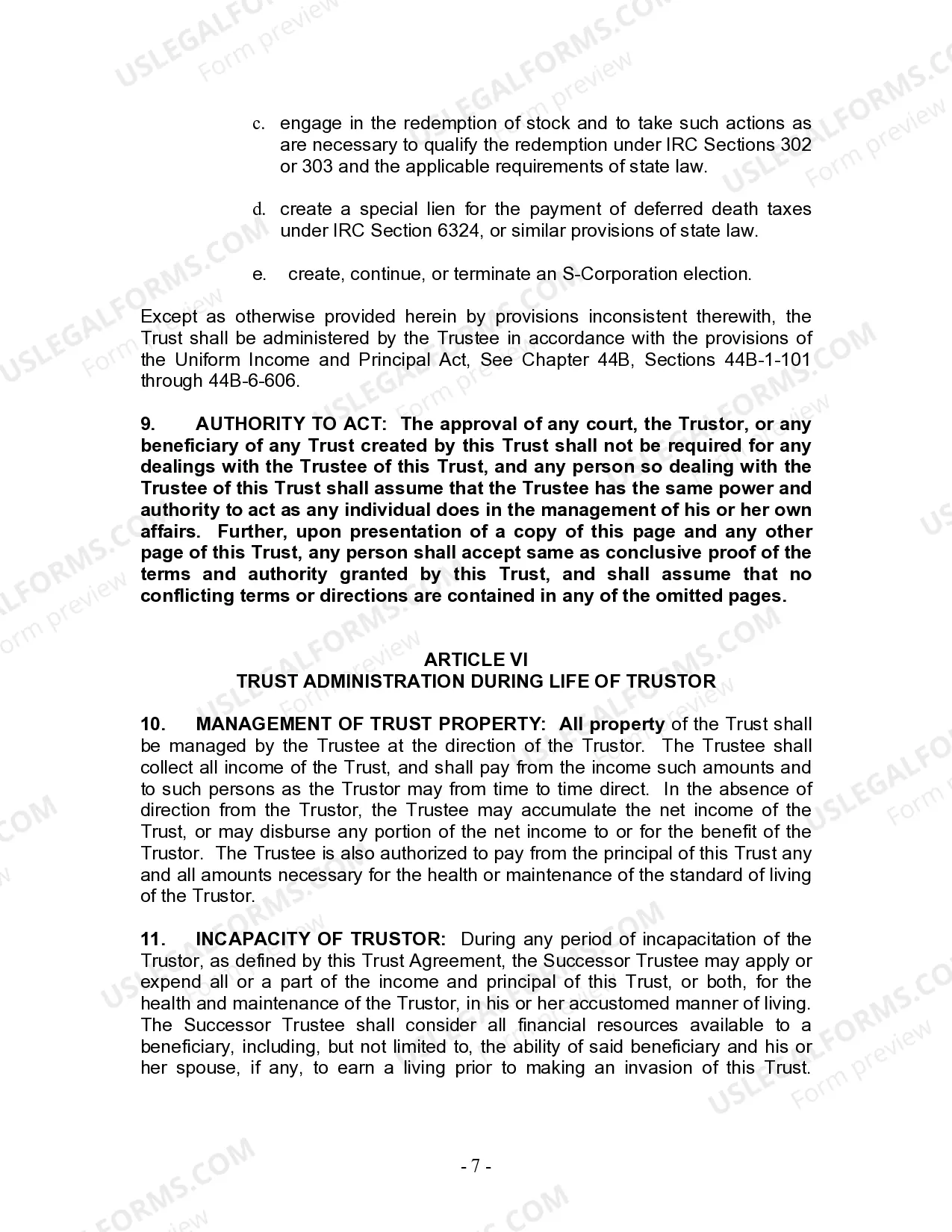 Preview Revocable Living Trust for Husband and Wife with No Children