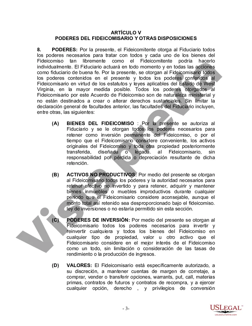 Preview Fideicomiso en Vida para Individuos Solteros, Divorciados o Viudos o Viudos con Hijos