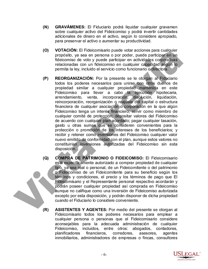 Preview Fideicomiso en Vida para Individuos Solteros, Divorciados o Viudos o Viudos con Hijos