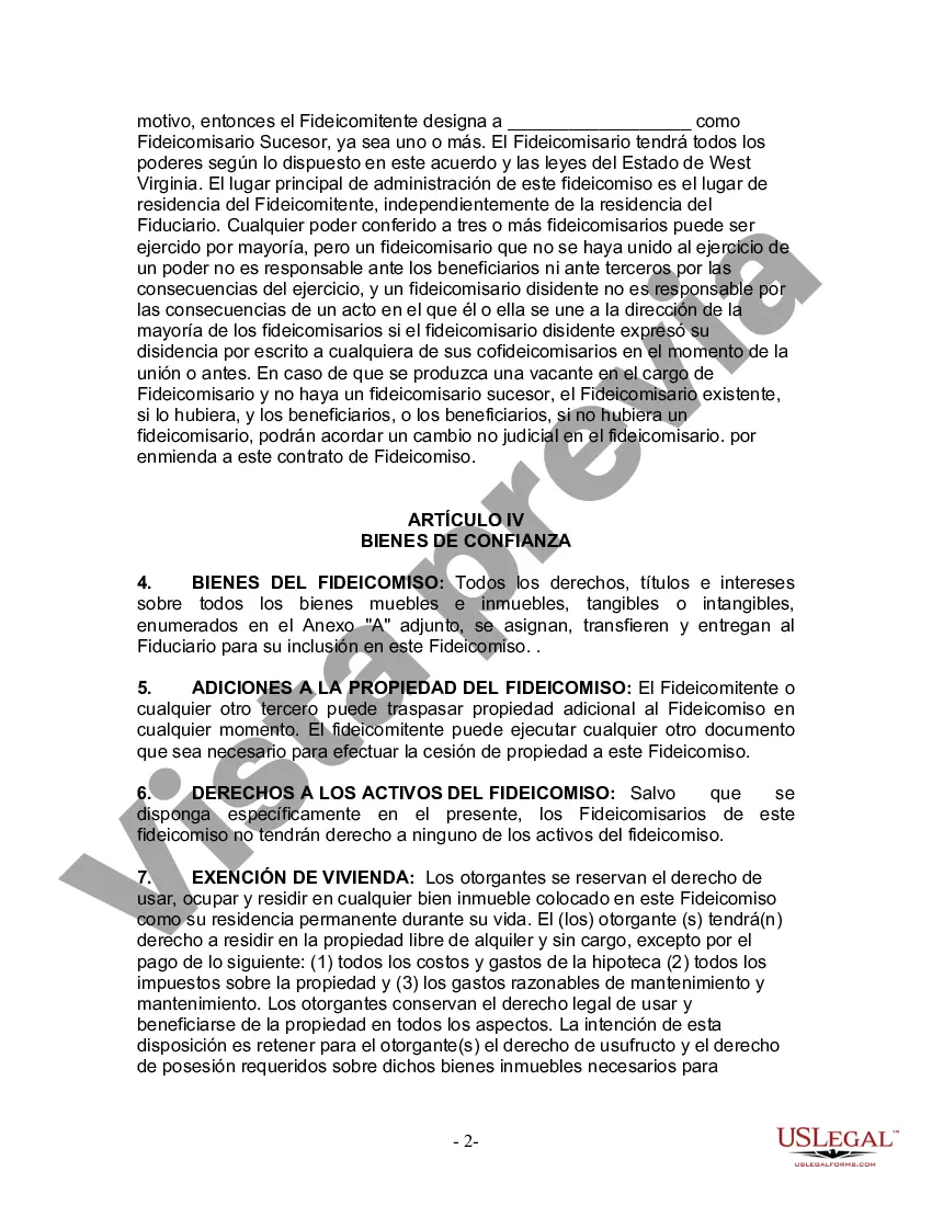 Preview Fideicomiso en vida para esposo y esposa con un hijo