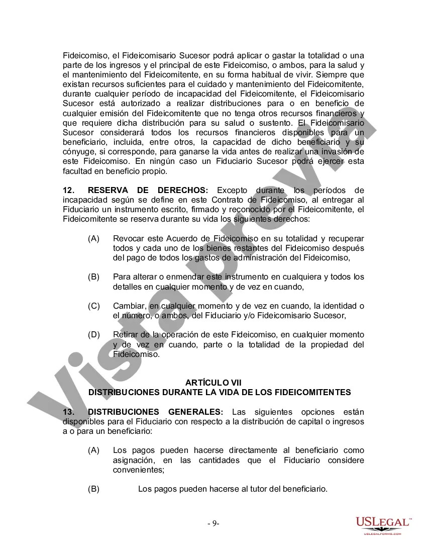 Preview Fideicomiso en vida para esposo y esposa con un hijo