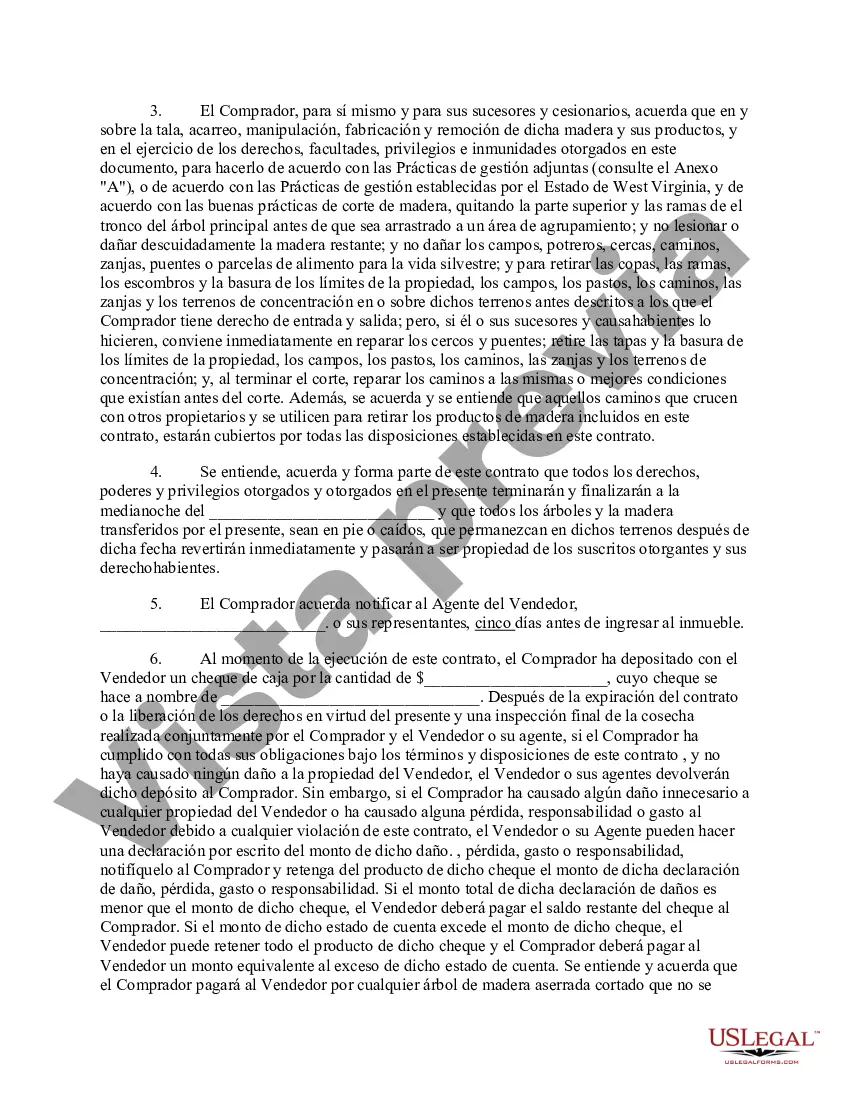 Preview Contrato de venta de madera de Virginia Occidental