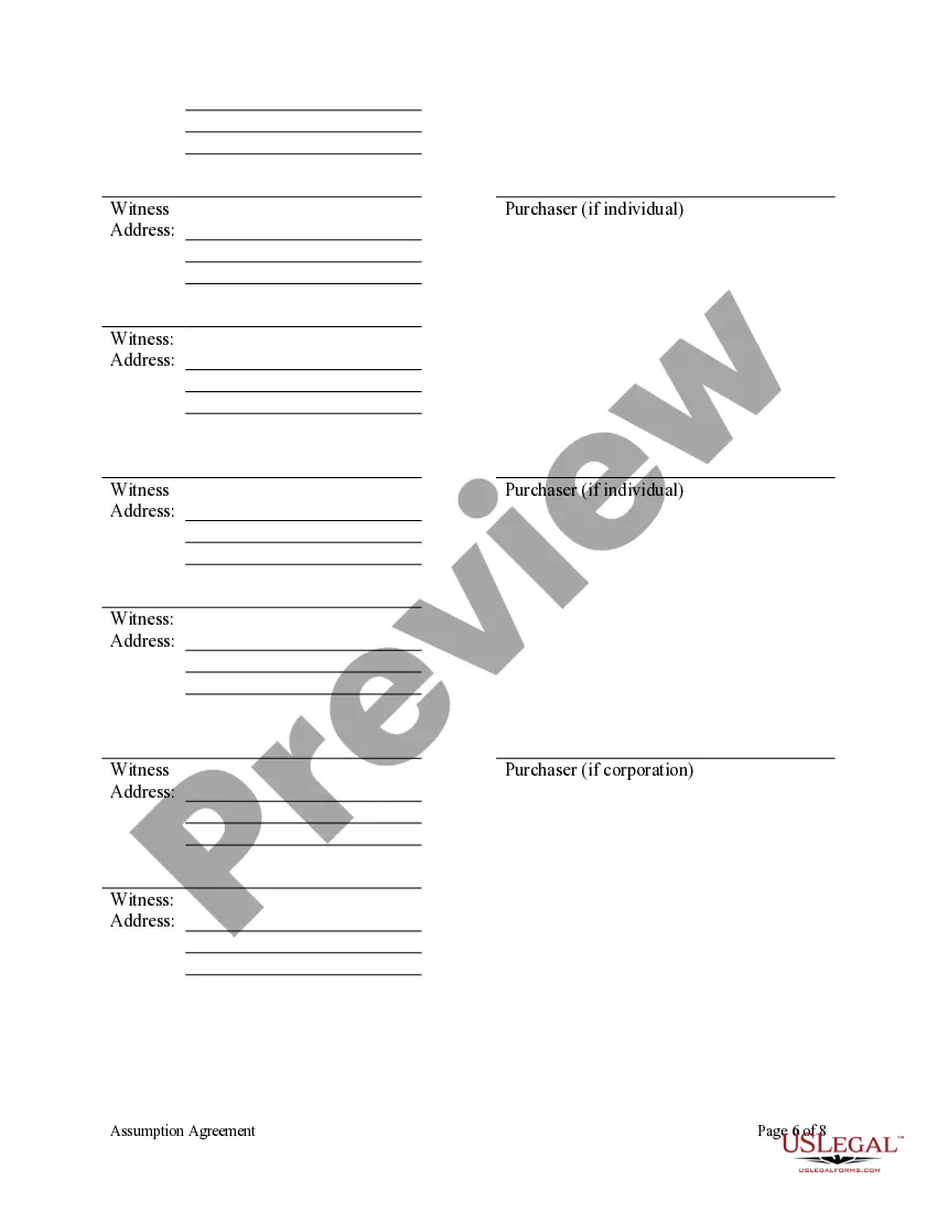 Preview Assumption Agreement of Deed of Trust and Release of Original Mortgagors