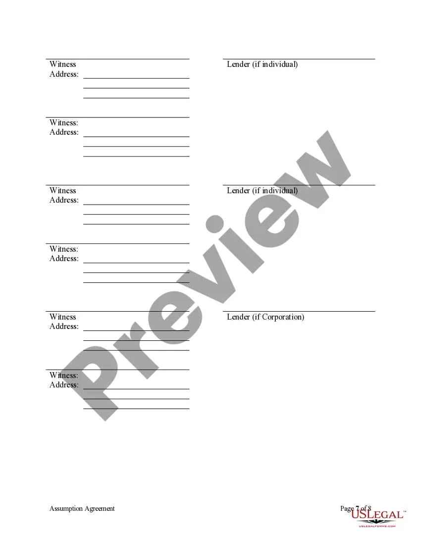 Preview Assumption Agreement of Deed of Trust and Release of Original Mortgagors