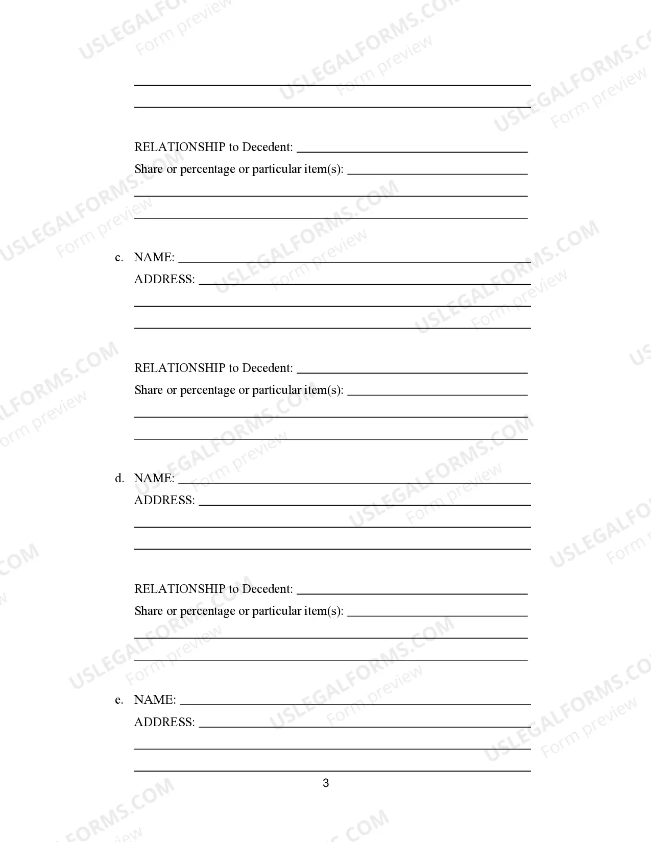 Preview Small Estate Affidavit for Estates under Statutory Amount