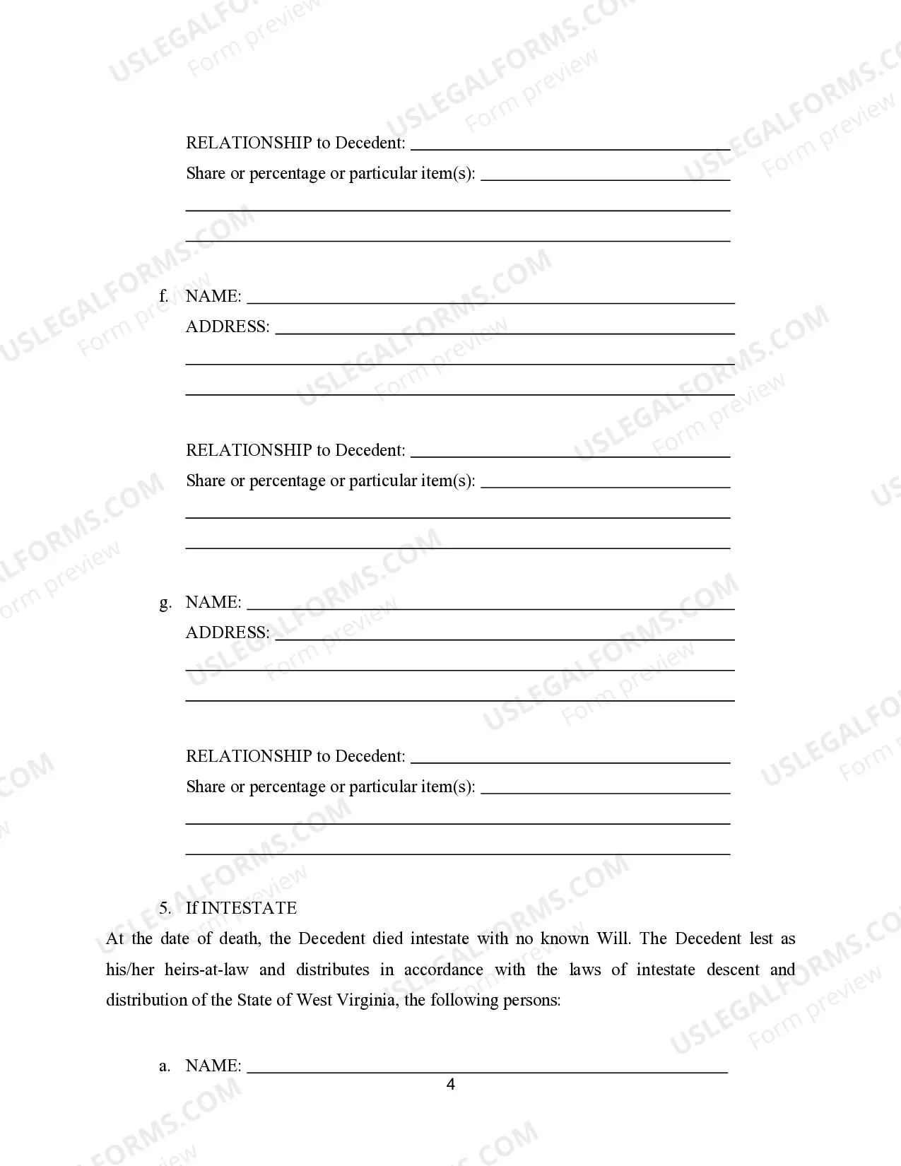 Preview Small Estate Affidavit for Estates under Statutory Amount