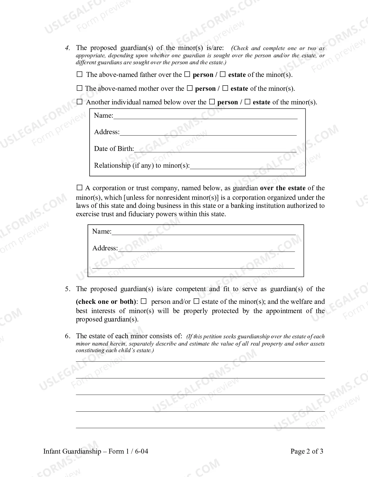 Preview Petition for Appointment of Guardian