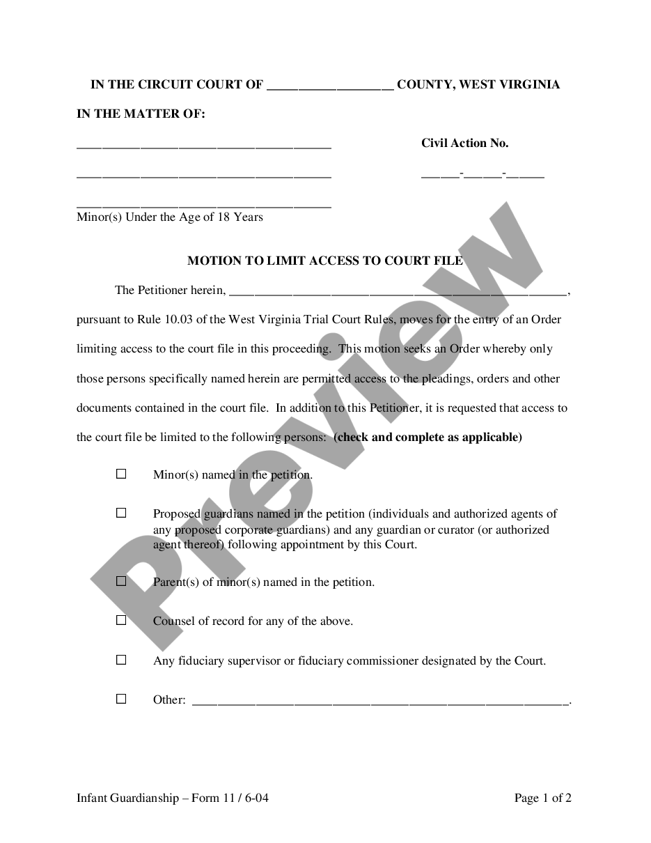 page 0 Motion to Limit Access to Court File preview