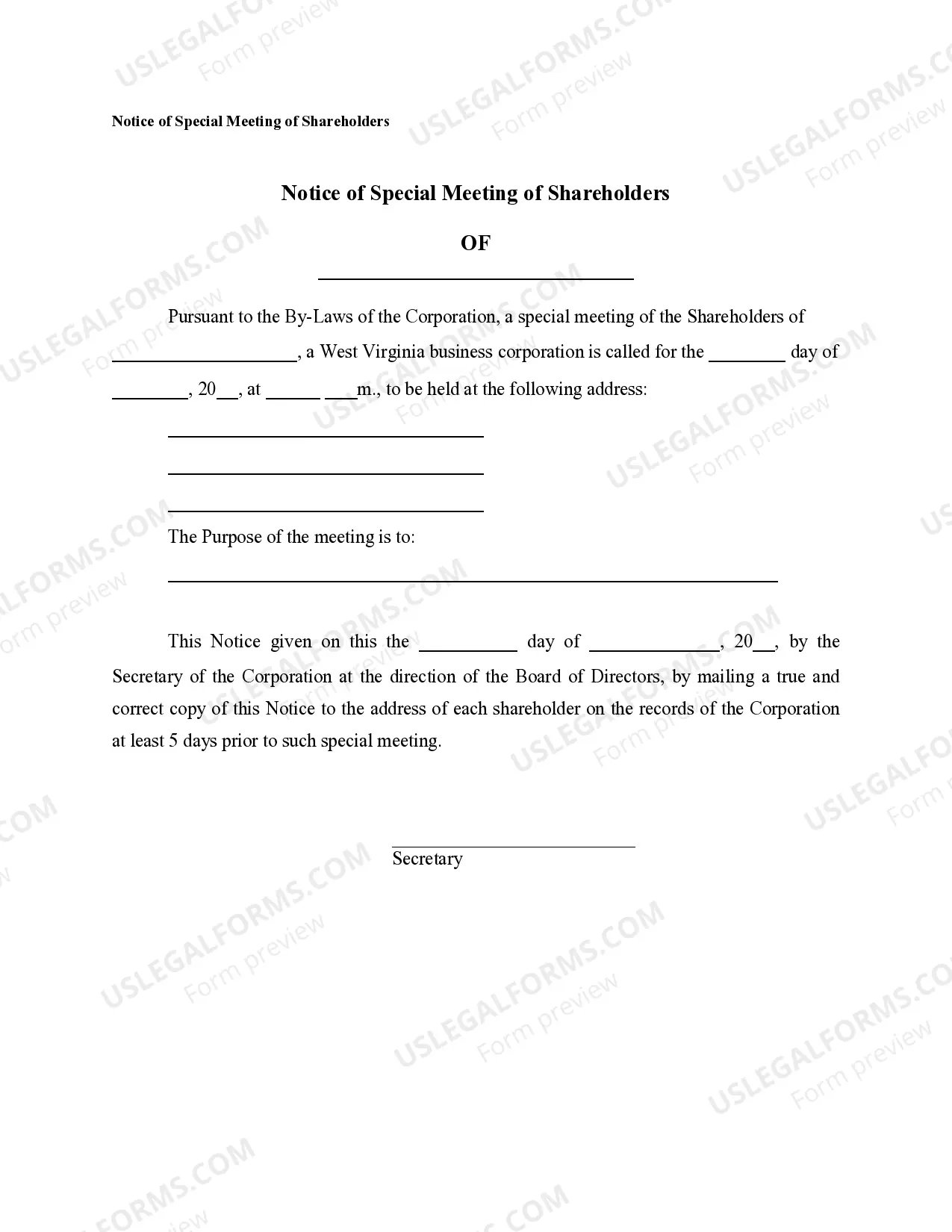 Preview Notices, Resolutions, Simple Stock Ledger and Certificate