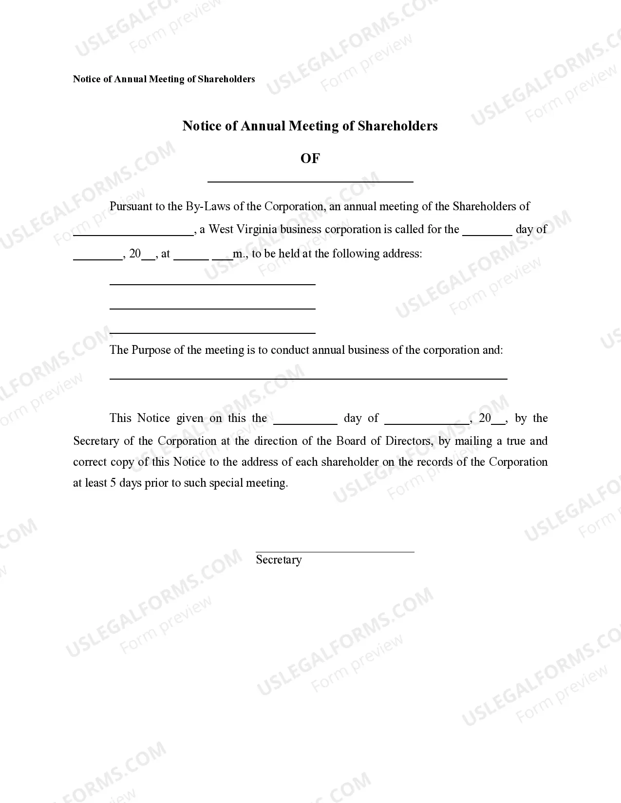 Preview Notices, Resolutions, Simple Stock Ledger and Certificate