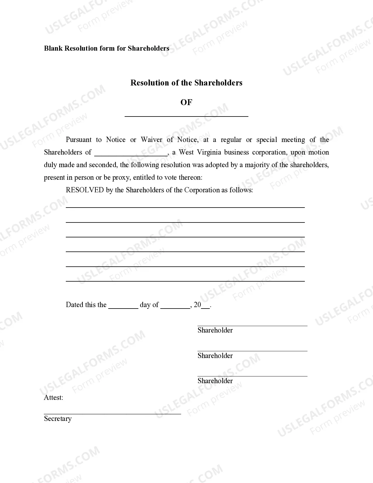 Preview Notices, Resolutions, Simple Stock Ledger and Certificate