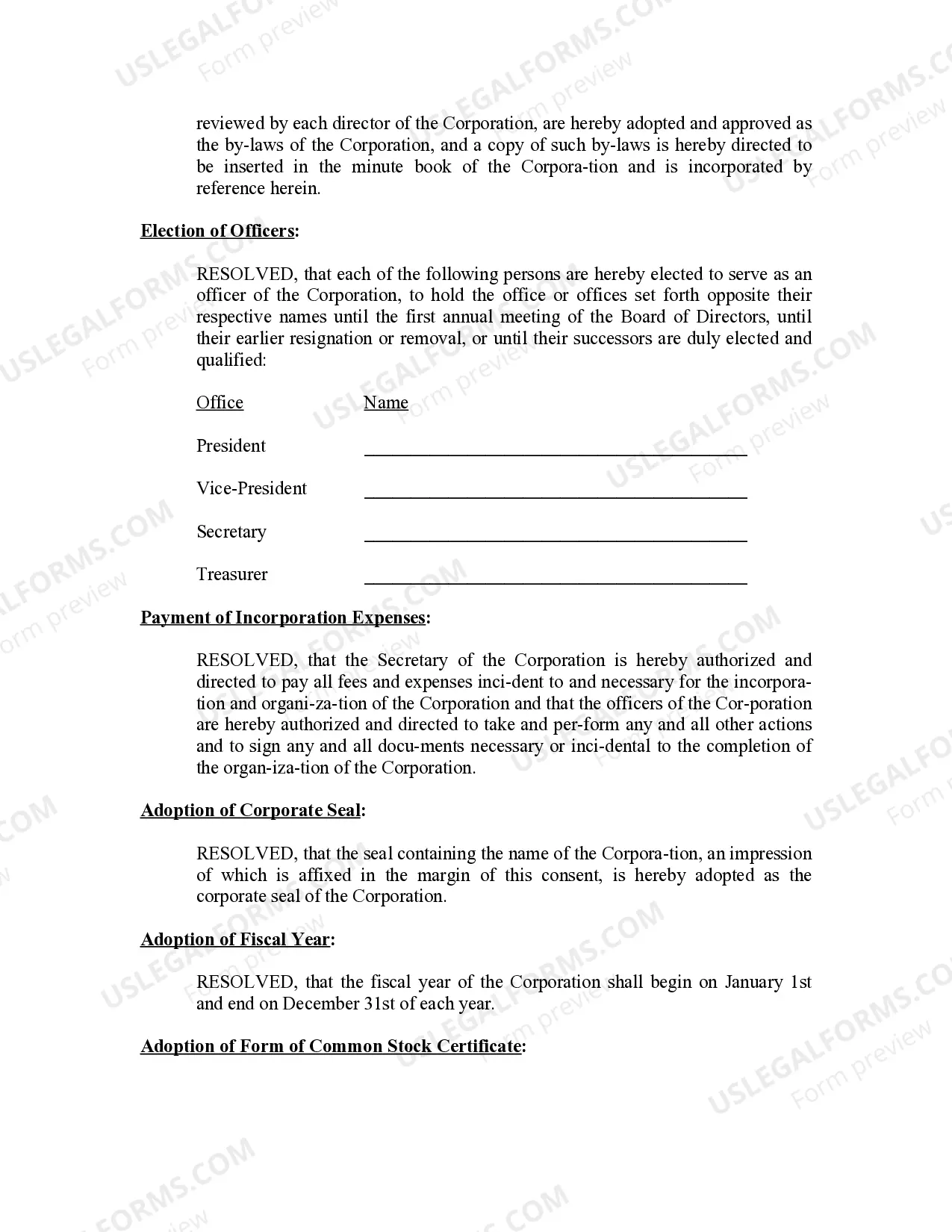 Preview Minutes for Organizational Meeting