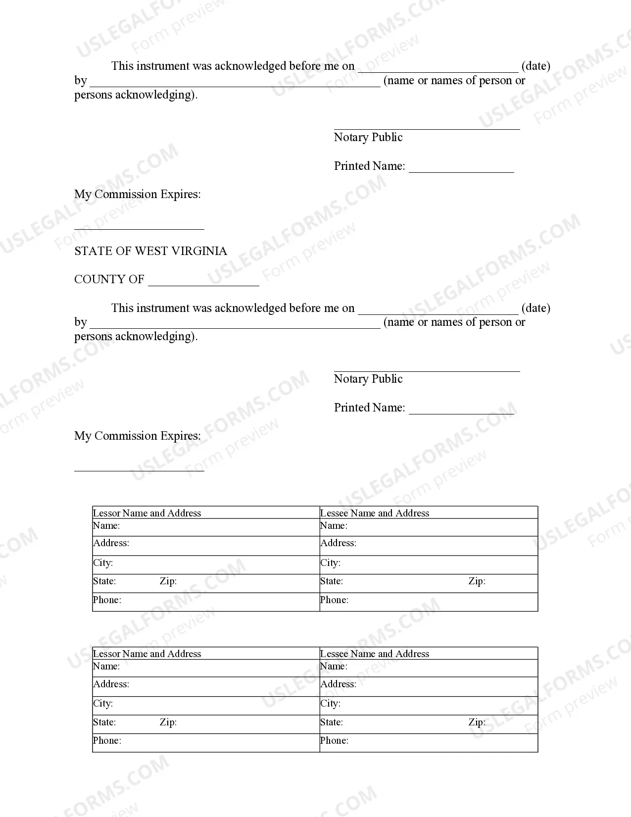 Preview Notice of Lease for Recording