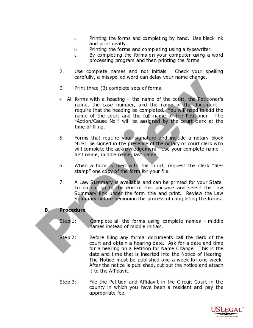 Preview West Virginia Name Change Instructions and Forms Package for a Family