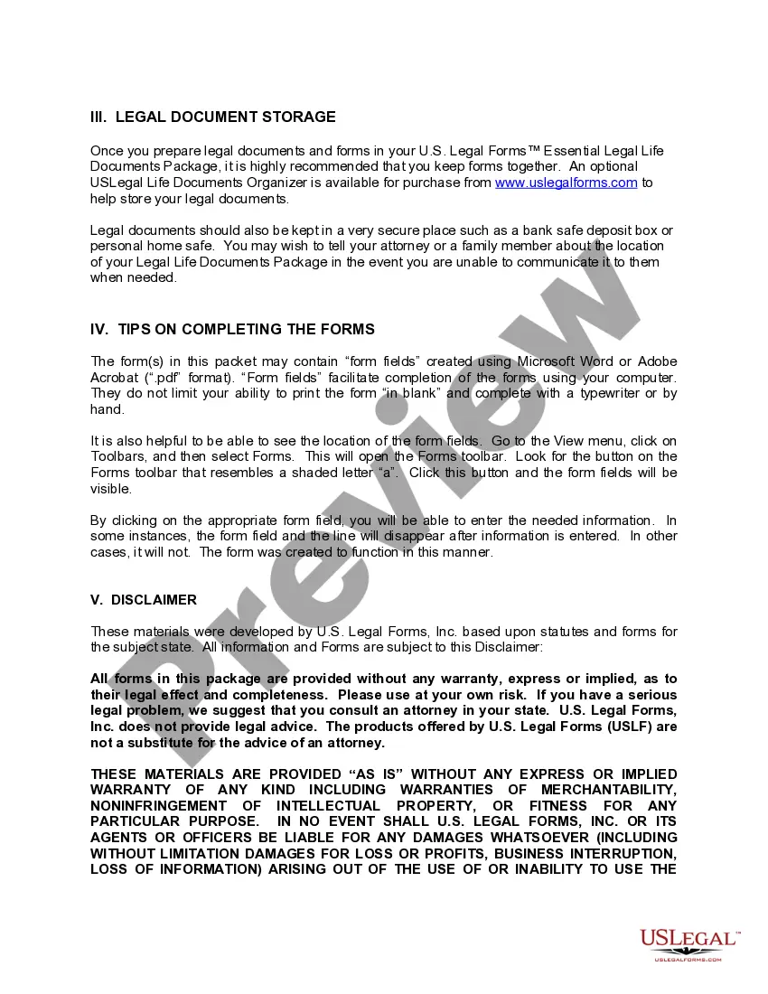 Preview West Virginia Life Documents Planning Package, including Will, Power of Attorney and Living Will