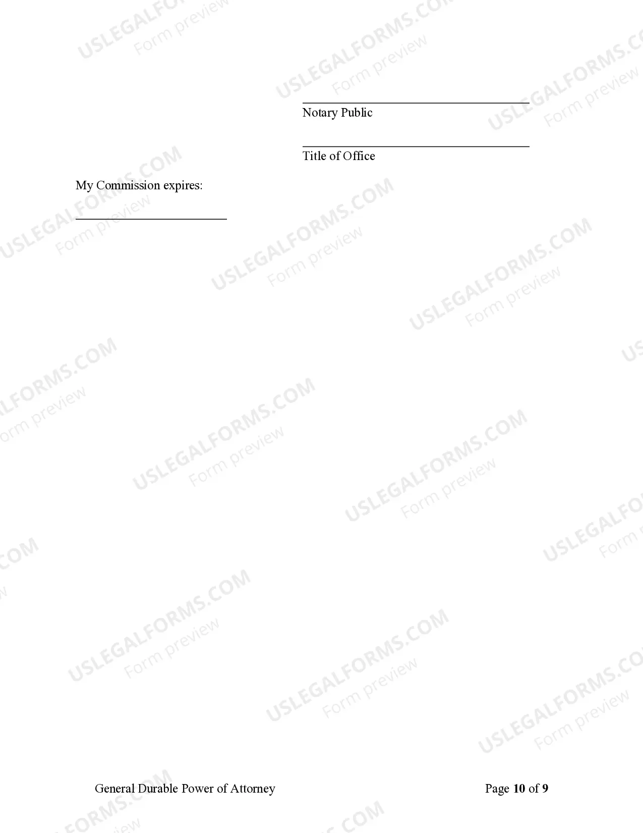 Preview General Durable Power of Attorney for Property and Finances or Financial Effective Immediately