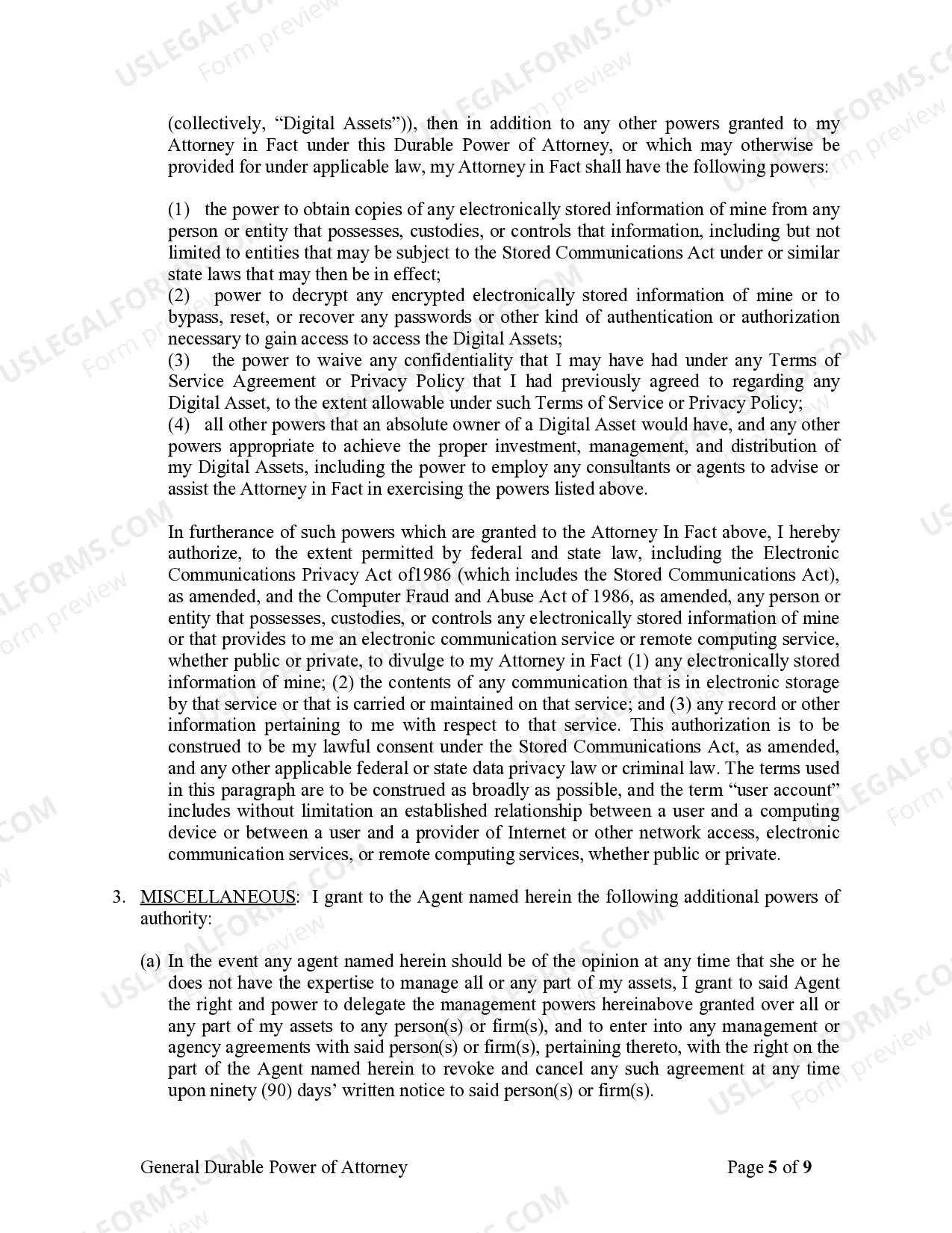 Preview General Durable Power of Attorney for Property and Finances or Financial Effective Immediately