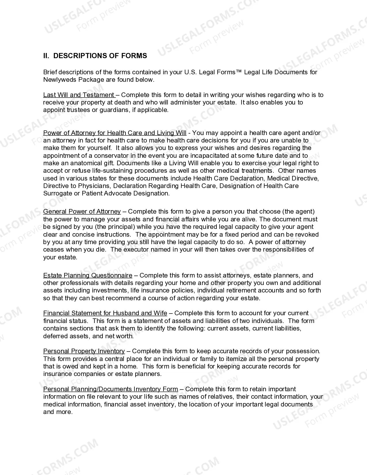 Preview West Virginia Essential Legal Life Documents for Newlyweds