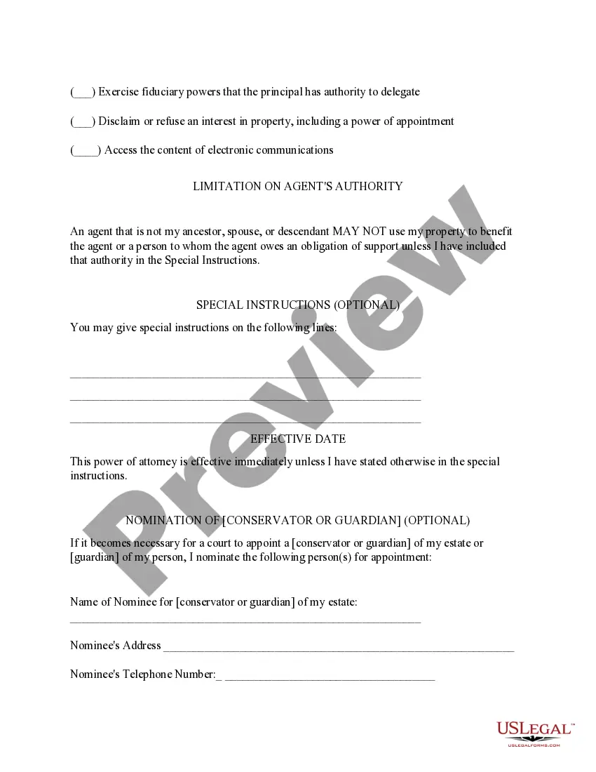 Preview West Virginia Statutory Power of Attorney