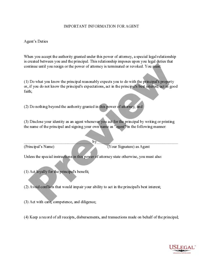 Preview West Virginia Statutory Power of Attorney