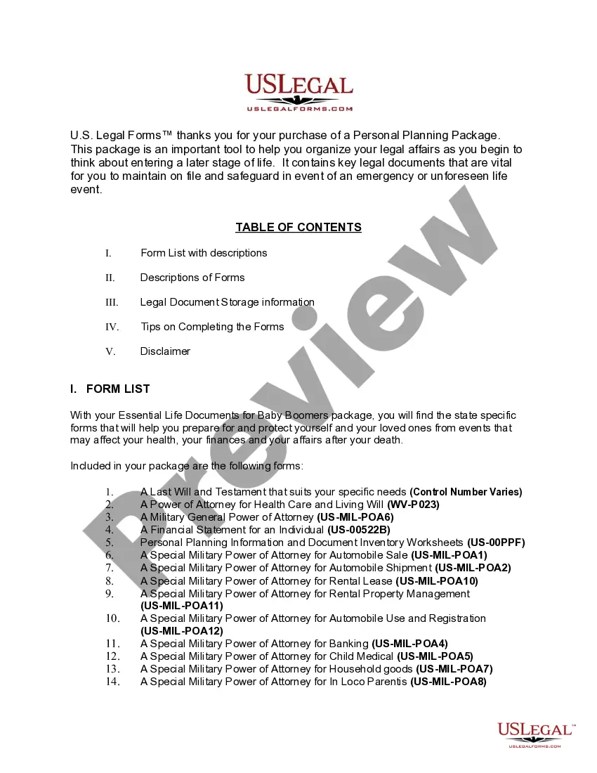 Preview West Virginia Essential Legal Life Documents for Military Personnel