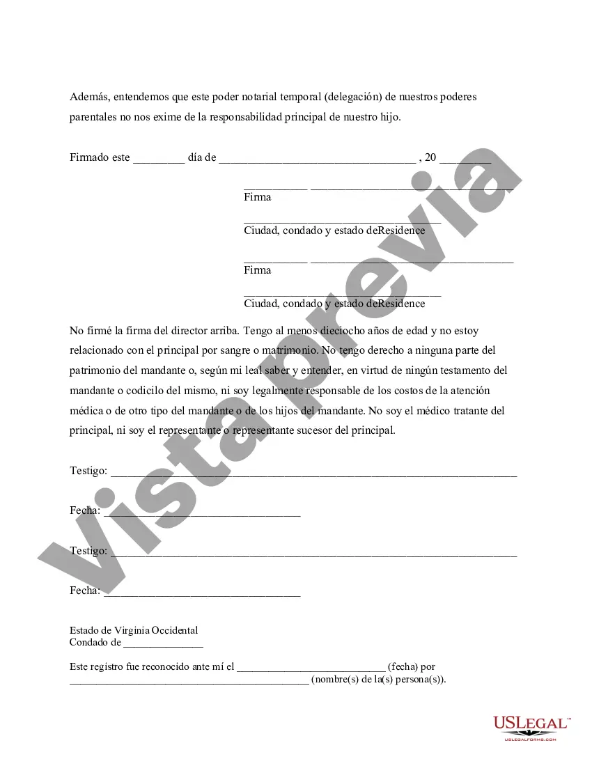 Preview Poder General para el Cuidado y Custodia del Hijo o Hijos