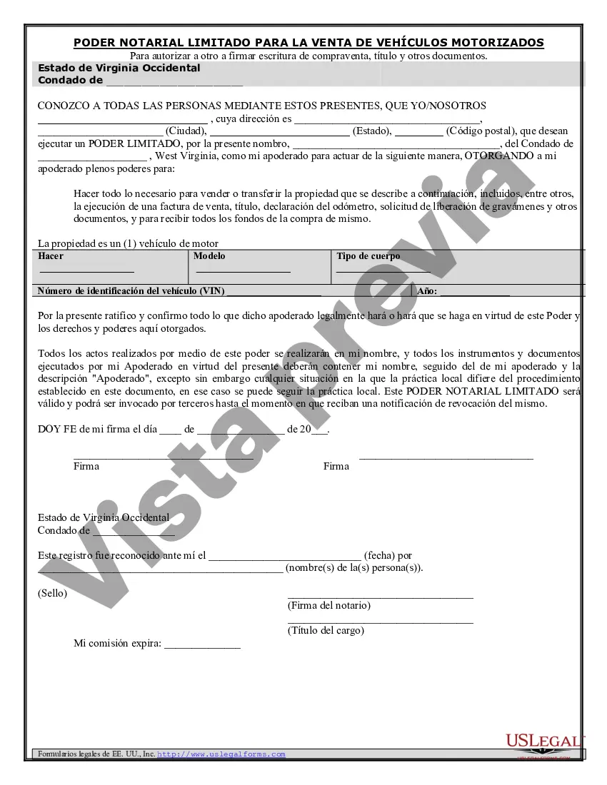 Preview Poder notarial para la venta de vehículos de motor