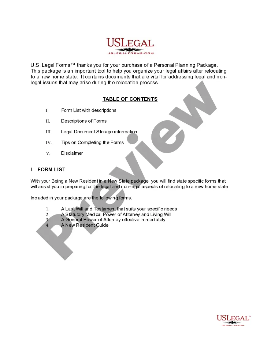 Preview West Virginia New State Resident Package