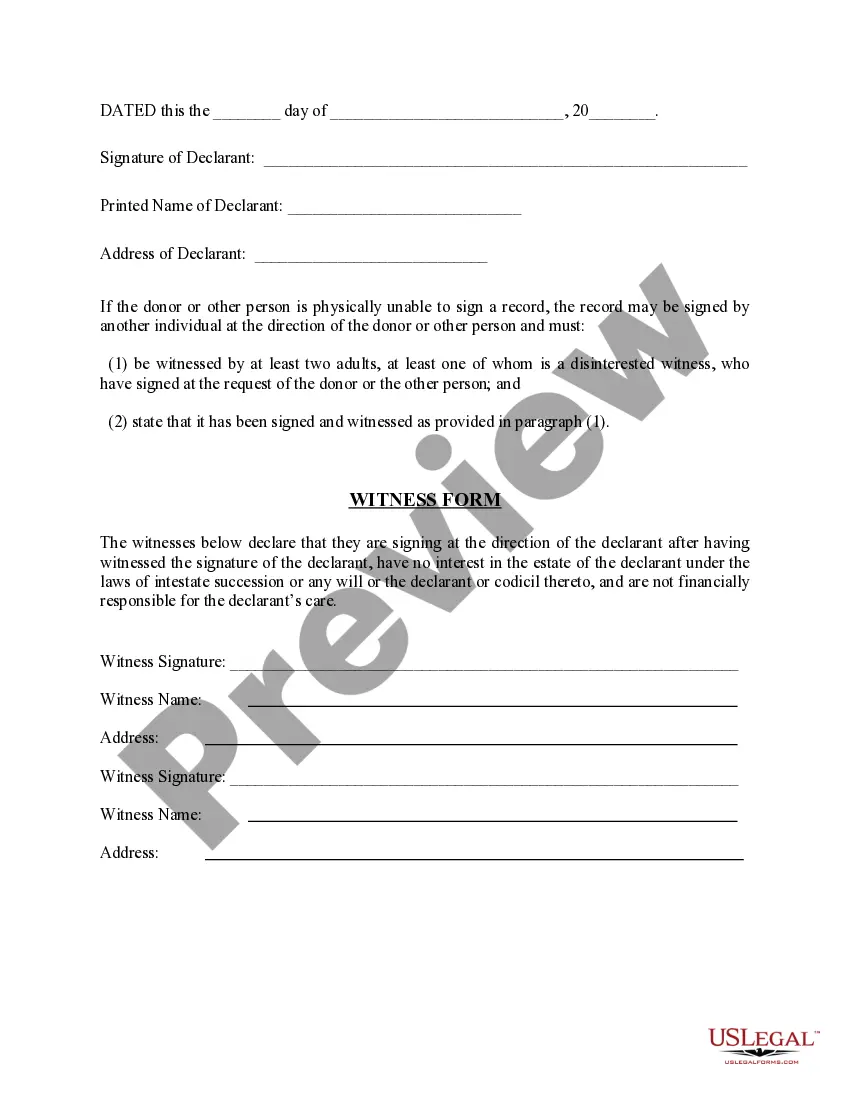 Preview Revocation of Anatomical Gift Donation