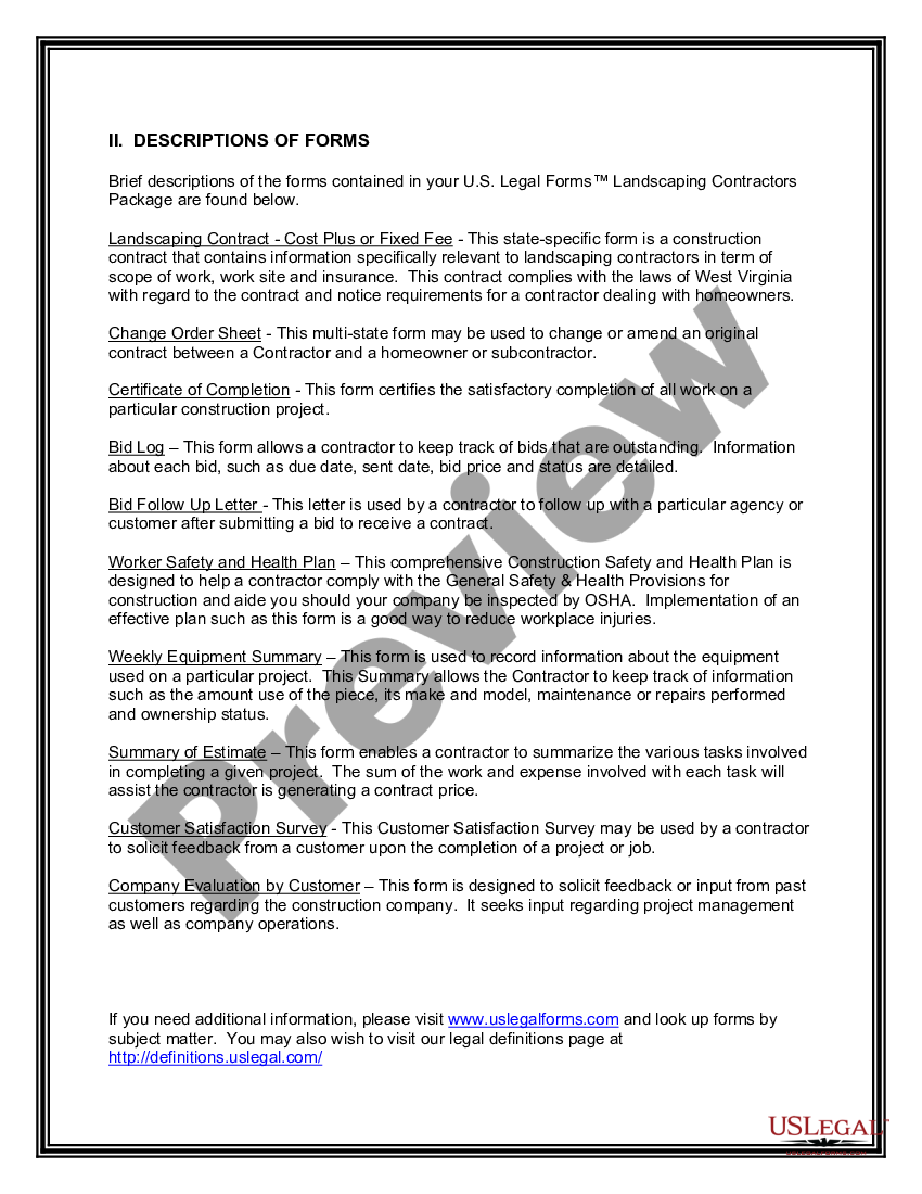 page 2 Landscaping Contractor Package preview