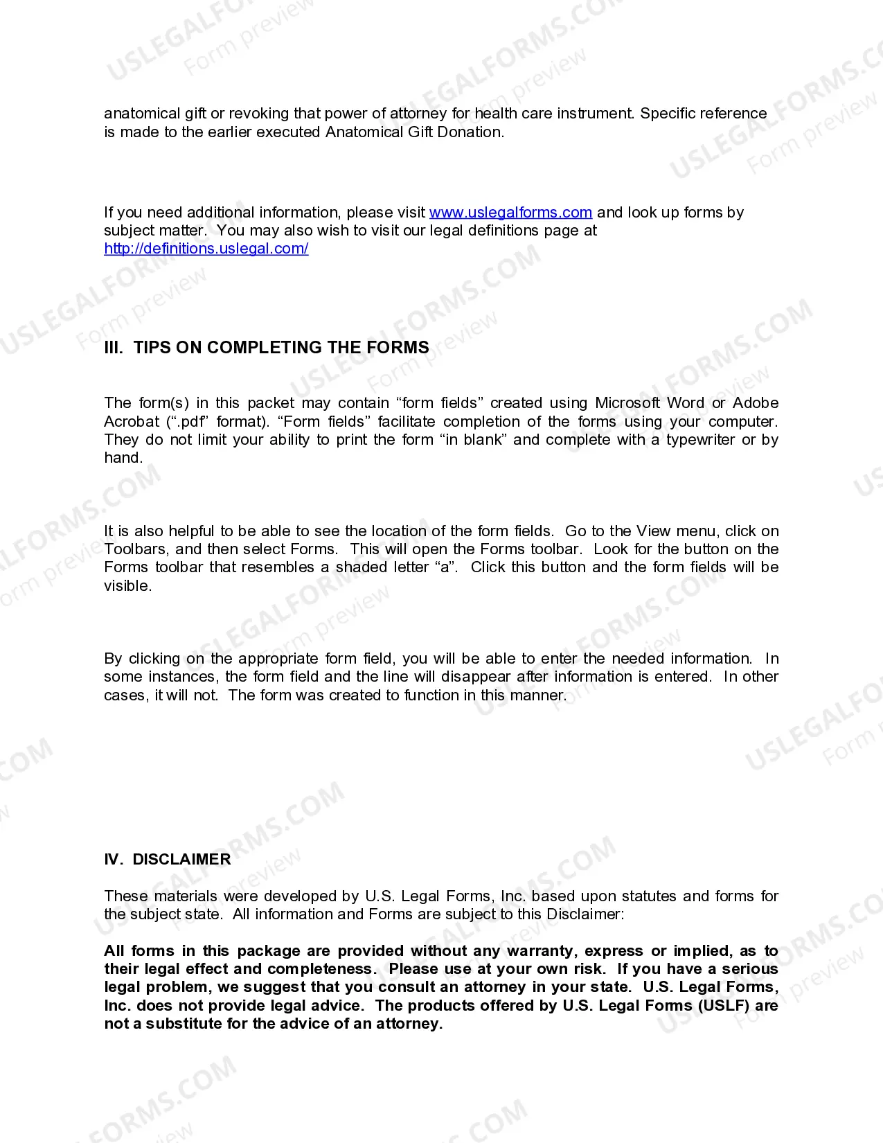 Preview West Virginia Living Wills and Health Care Package