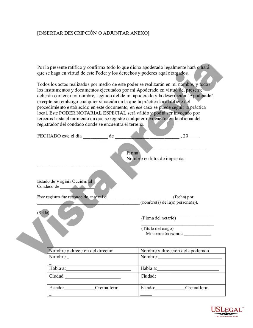 Preview Poder notarial especial o limitado para transacciones de compra de bienes raíces por parte del comprador
