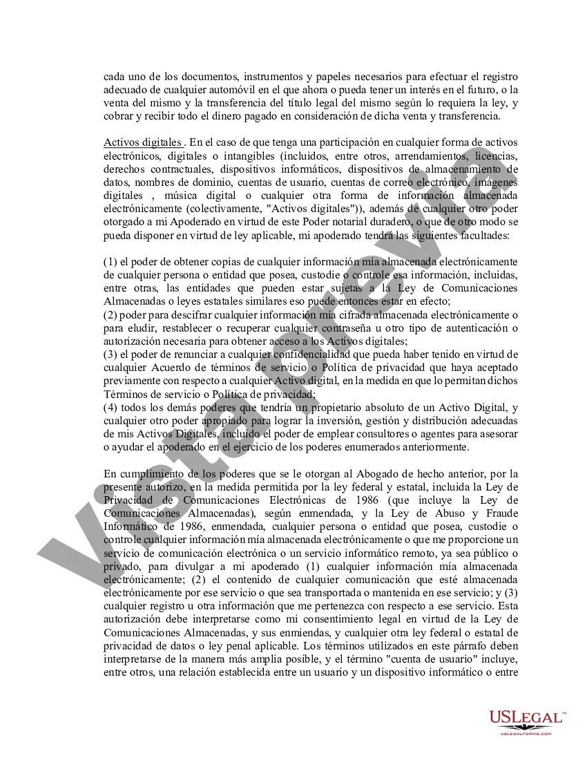 Preview Poder notarial limitado en el que se especifican poderes con ejemplos de poderes incluidos